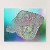 Bleek zee fossiel op blauwe en aqua legpuzzel (Horizontaal)