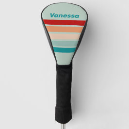 Bleek Zeeglas Over Strepen met Naam Golfheadcover