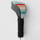 Bleek Zeeglas Over Strepen met Naam Golfheadcover (Schuin)