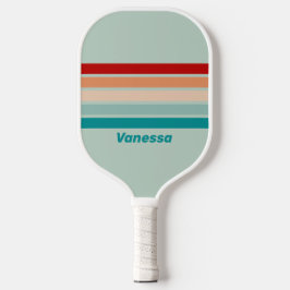 Bleek Zeeglas over Strepen met Naam Pickleball Paddle