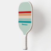 Bleek Zeeglas over Strepen met Naam Pickleball Paddle (Links)