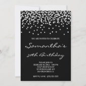 Bleek zilver Glitter Confetti Black Kaart (Voorkant)
