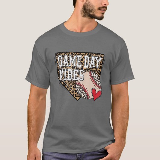 Bleekbalwedstrijd Vibes Leopard Baseball T-shirt (Voorkant)