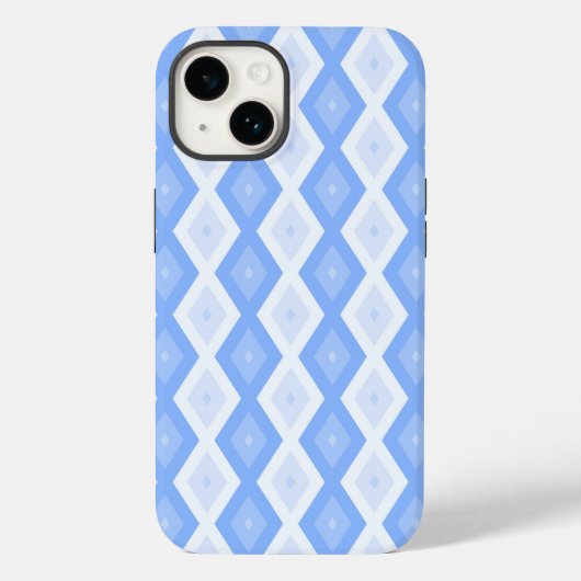 Bleekblauw diamantpatroon Case-Mate iPhone case (Achterkant)