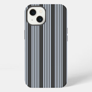 Bleekblauw en houtskool vijf strepenpatroon iPhone 13 hoesje