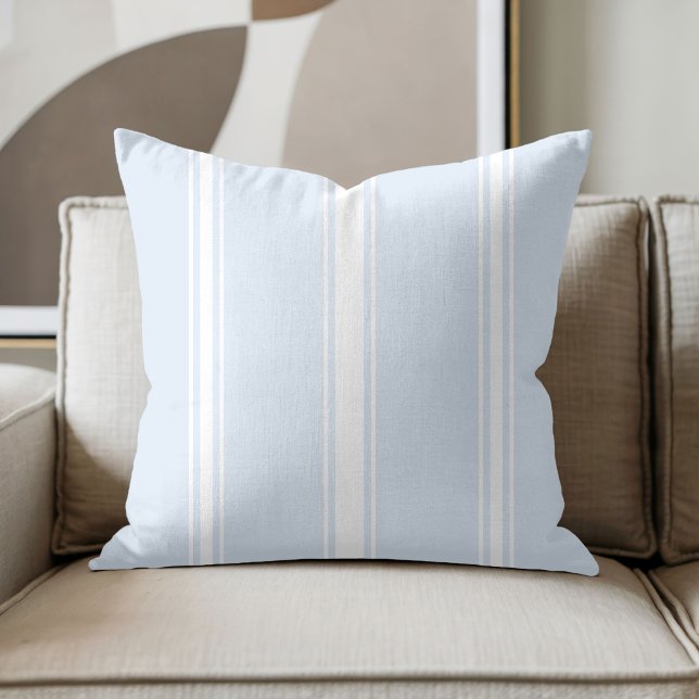 Bleekblauw en witte streep kussen (Creator heeft geüpload)