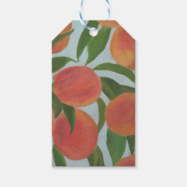 Bleekblauw met perzik gunstlabel cadeaulabel
