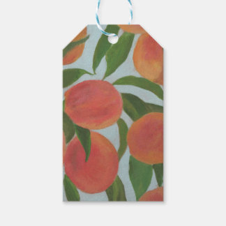 Bleekblauw met perzik gunstlabel cadeaulabel