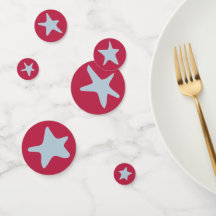 Bleekblauw op rode Amerikaanse ster Doodles Confet