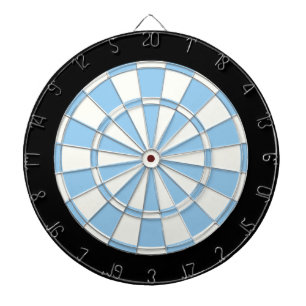Bleekblauw zwart en wit dartbord
