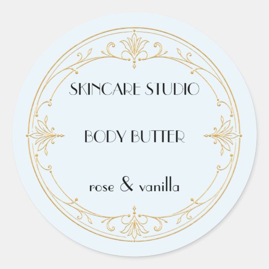Bleekblauwe Body Butter Label Sticker (Voorkant)