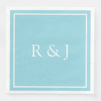 Bleekblauwe Cyaan Monogram Initiaal Ampersand Brui