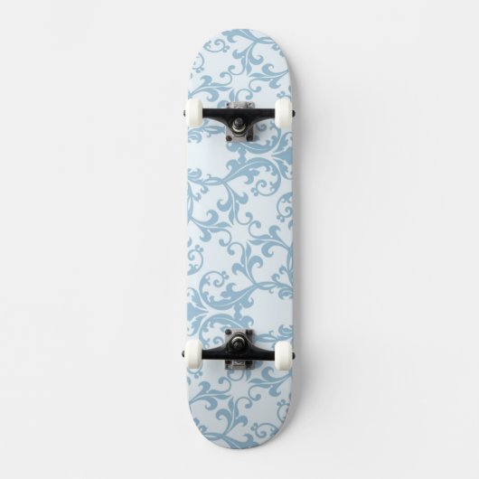 Bleekblauwe damast persoonlijk skateboard (Voorkant)