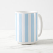Bleekblauwe en witte Candy Stripe Koffiemok (Voorkant rechts)