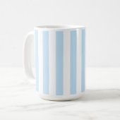 Bleekblauwe en witte Candy Stripe Koffiemok (Voorkant links)