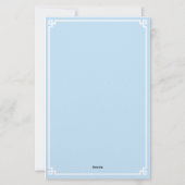 Bleekblauwe en witte Griekse sleutelrand Briefpapier (Achterkant)
