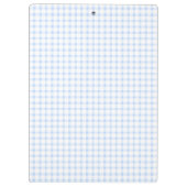 Bleekblauwe Gingham Klassieke Monogram Klembord (Achterkant)