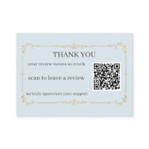 Bleekblauwe Gouden Bedankt Review QR voor Kleine B