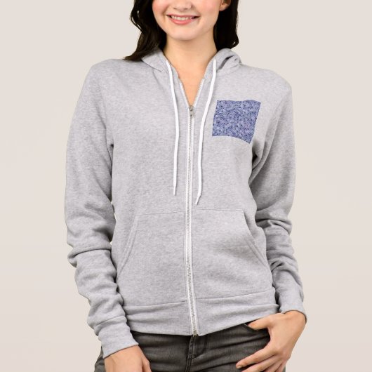 Bleekblauwe Kasseien Patchwork Terrazzo Patroon Hoodie (Voorkant)