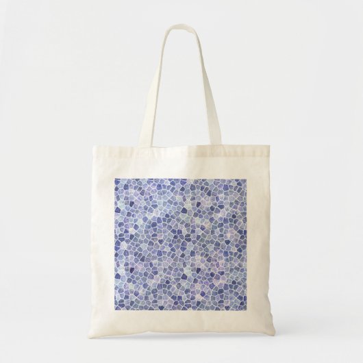 Bleekblauwe Kasseien Patchwork Terrazzo Patroon Tote Bag (Voorkant)