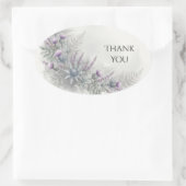 Bleekblauwe lavendel botanische bedank sticker (Tas)