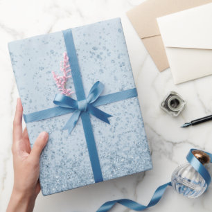 Bleekblauwe nepschitter cadeaupapier