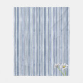 Bleekblauwe oneven gestreepte bloemige waterverf m fleece deken (Voorkant)