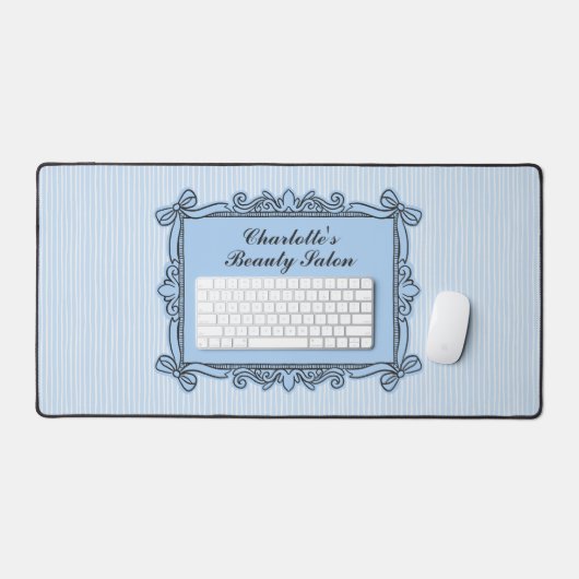 Bleekblauwe Sierlijke Boog Frame Salon Bureaumat (Keyboard & Muis)