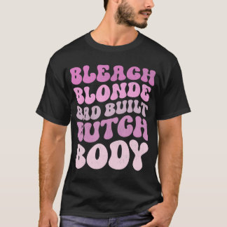 bleekblond slecht gebouwd slaghuis t-shirt