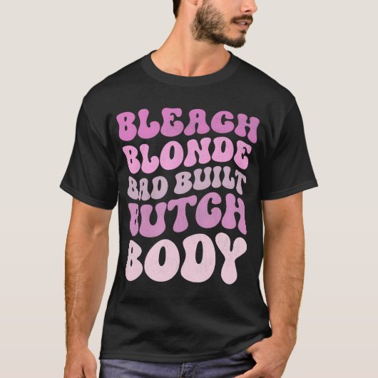 bleekblond slecht gebouwd slaghuis t-shirt (Voorkant)