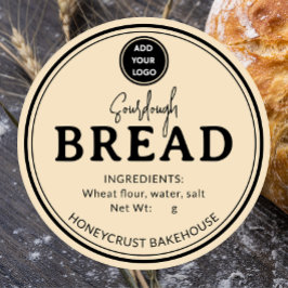 Bleekbruine bakkerij zuurdesembrood label sticker
