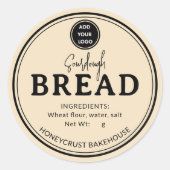 Bleekbruine bakkerij zuurdesembrood label sticker (Voorkant)