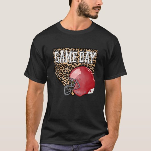 Bleekend Amerikaans Football Game Day Vibes T-shir T-shirt (Voorkant)