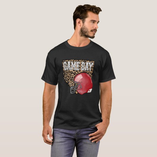 Bleekend Amerikaans Football Game Day Vibes T-shir T-shirt (Voorkant volledig)