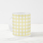 Bleekgeel en wit geruit matglas koffiemok (Voorkant links)