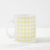 Bleekgeel en wit geruit matglas koffiemok (Links)