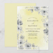Bleekgele Bloem Huwelijk Kaart (Voorkant / Achterkant)