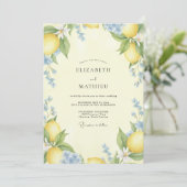 Bleekgele Citrus Eucalyptus Bruiloft Kaart (Staand voorkant)