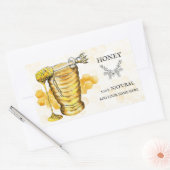 Bleekgele en beige honinglabel rechthoekige sticker (Envelop)
