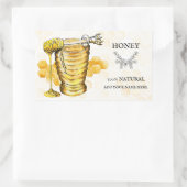 Bleekgele en beige honinglabel rechthoekige sticker (Tas)