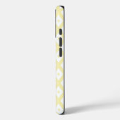 Bleekgele en witte diamant patroon Case-Mate iPhone case (Achterkant / Links)