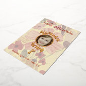 Bleekgele Indiase rode bloemen waterverf verjaarda Folie Uitnodiging (Gedraaid)