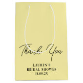 Bleekgele Minimalistische Bruiloftsontbijt Dankjew Medium Cadeauzakje (Voorkant)