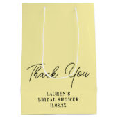 Bleekgele Minimalistische Bruiloftsontbijt Dankjew Medium Cadeauzakje (Achterkant)