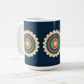 Bleekgele oranje mandala mok (Voorkant links)