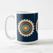 Bleekgele oranje mandala mok (Links)