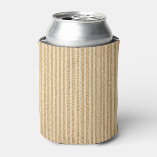 Bleekgele Strepen Threaded Stof Patroon Blikjeskoeler (Blikje Voorkant)