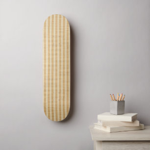 Bleekgele Strepen Threaded Stof Patroon Persoonlijk Skateboard
