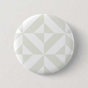 Bleekgrijze geometrische deco kubuspatroon ronde button 5,7 cm