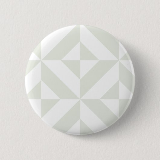 Bleekgrijze geometrische deco kubuspatroon ronde button 5,7 cm (Voorkant)